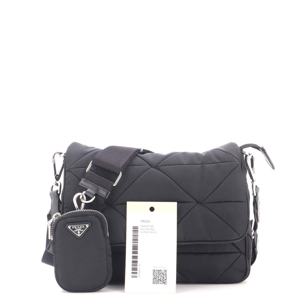 Prada Padded Flap Shoulder Bag Quilted Tessuto